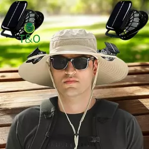 Mũ câu cá ngoài trời có quạt sạc USB năng lượng mặt trời Mũ làm mát nam Tấm che nắng Mũ câu cá để đi xe ngoài trời Câu cá đi bộ đường dài [mới]
