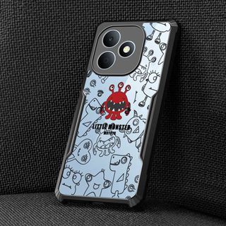 Ốp Điện Thoại Sang Trọng Cho OPPO Realme Note 80 70 70T 60 60X 50 4G 5G Ốp Lưng Có Họa Tiết Acrylic Siêu Mỏng Khung Đen Tough Chống Trầy Xước Vỏ Bảo Vệ K07-10