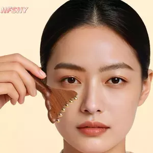 HFSHY Đầu Đồng Gỗ Đàn Hương Massage Dụng Cụ Điêu Khắc Cơ Thể Đồng Thau Sha Cho Hướng Dẫn Sử Dụng Lymphatic Thoát Nước Spa Tại Nhà VN