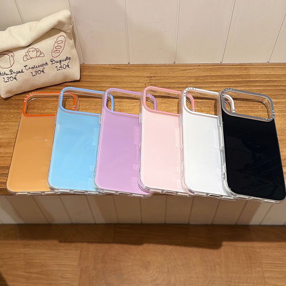 Ốp Điện Thoại Acrylic Màu Hồng Cho iPhone 17 Pro Max 16 15 14 13 Vỏ Bảo Vệ Chống Sốc