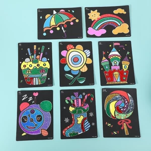 Nhãn dán nghệ thuật ma thuật Tranh sáng tạo cho trẻ em diy Handmade