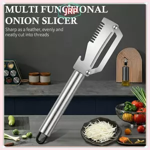 JRP 1PC Dao gọt vỏ bằng thép không gỉ đa chức năng Tay cầm thoải mái Dụng cụ rau củ nhà bếp để chuẩn bị Salad tại nhà JRP