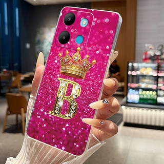 Vỏ Cho Infinix Smart 7 / Infinix X6515 Ốp Điện Thoại Thời Trang Chữ Cái Ban Đầu Trong Suốt Mềm TPU Jelly Ốp Lưng Cho Smart7 Nhà Ở