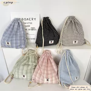 Ba lô kẻ sọc CPINCP Harajuku, Túi dây rút phong cách Hàn Quốc thông thường, Thiết kế đơn giản Ba lô thẩm mỹ Y2k cổ điển Hoạt động ngoài trời