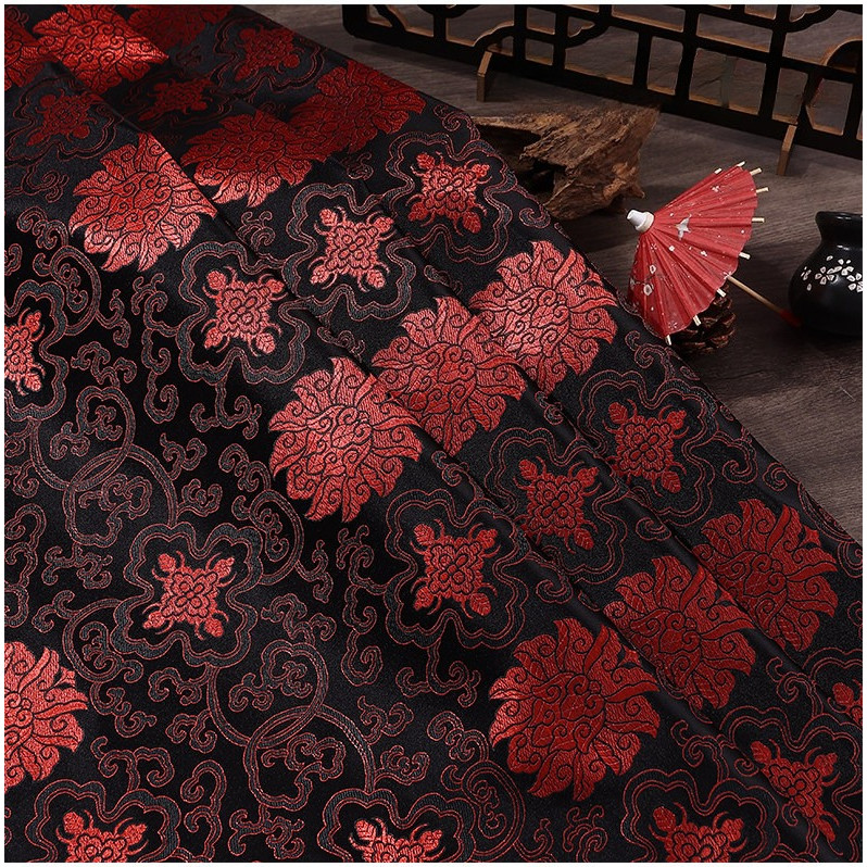 Mới Trung Quốc Cổ Điển In Hoa Vải Lanh Nhìn Vải Cotton Dày Vải Lanh Chất Liệu Cho Sofa Đệm Gối Đầu Giường Mềm Cứng Gói Bọc Vải TJ4371