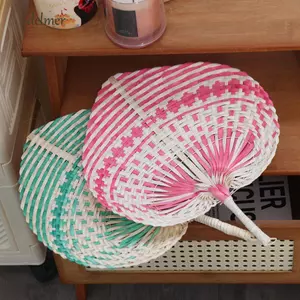 Quạt Mây DELMER, Quạt Dệt Rơm Phong Cách Dân Tộc Tự Nhiên, Nghệ Thuật Thủ Công Handmade Phong Cách Tre Quạt Tay Làm Mát Mùa Hè