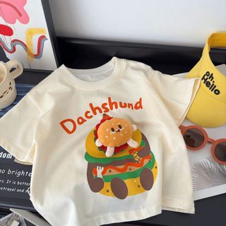 Trẻ Em Ba Chiều Burger Doll Áo Thun Tay Ngắn Bé Trai Mùa Hè Thoải Mái Thoáng Khí Rời Hoạt Hình Top Bé Gái Dễ Thương Thời Trang Đáy Áo Sơ Mi