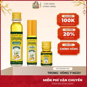 Dầu Lăn - Dầu Hít Gừng Nghệ Yellow Oil Green Herb Natural Thái Lan