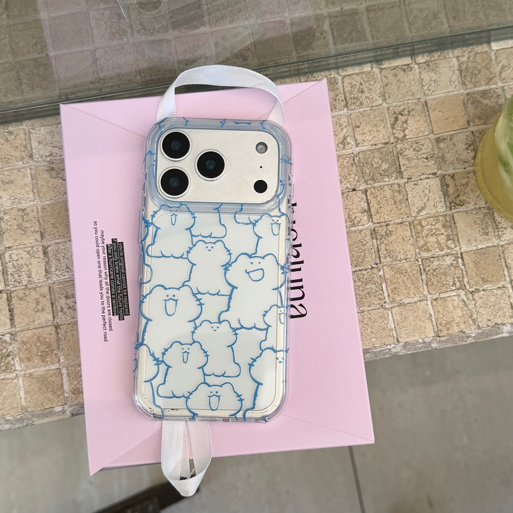 Ốp điện thoại Blue Line Cat cho IPhone 17 Pro Max 17 16 15 14 13 Vỏ bảo vệ chống sốc