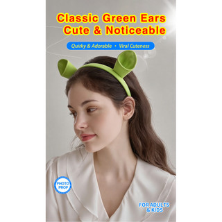 Có Dây Halloween Trẻ Em Hiệu Suất Xanh Băng Đô Quái Vật Shrek Hoop Dress Up Prom Đạo Cụ Người Lớn