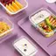 Luckyew 1 / 2 / 3 Lưới Thiên Nhiên Chống Rò Rỉ Lò Vi Sóng An Toàn Thực Phẩm Sắc Nét Cao Borosilicate Thủy Tinh Bento Hộp Có Nắp Hộp Cơm Trưa Kín Hơi TQ