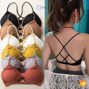 2024 Áo ngực thể thao có ren gợi cảm Áo ngực thể thao Cotton nguyên chất Áo ngực thể dục Áo ngực hàng đầu Dây đeo thoáng khí Đồ lót Áo ngực Pad Quấn ngực mới