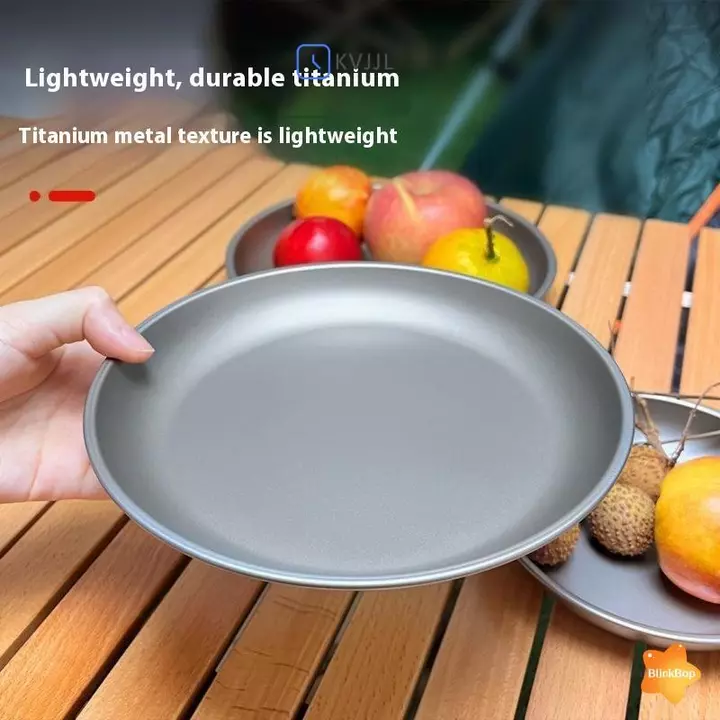 [KvJJL-t] 1 Đĩa cắm trại bằng titan Bộ đồ ăn du lịch Đồ dùng cắm trại ổn định Bộ đồ ăn Bacountry cho thiết bị dã ngoại Bapaing mới