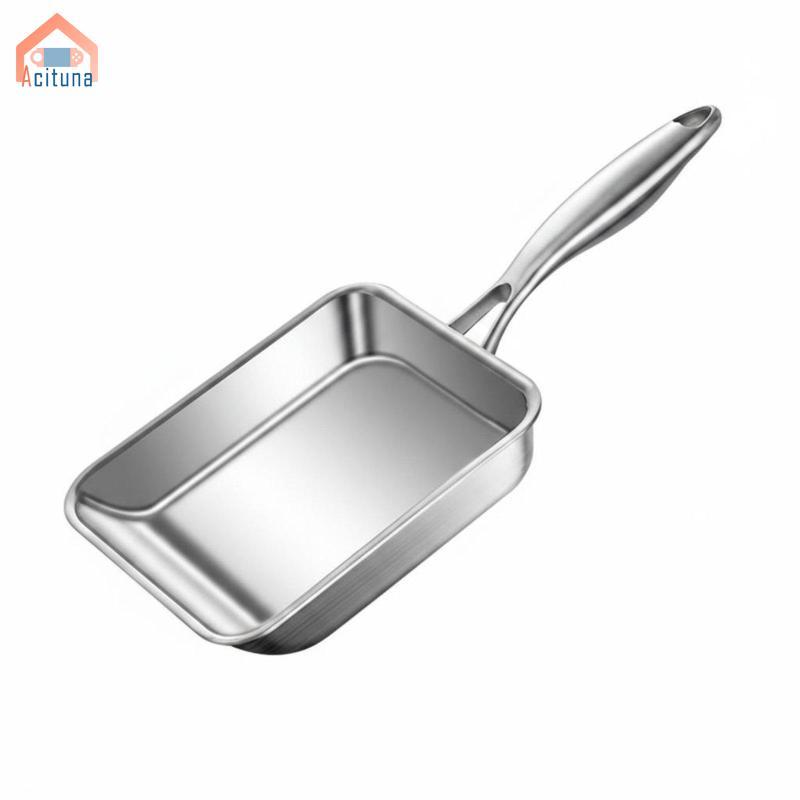 Chảo vuông không gỉ 316 Không phủ Chảo Omelet Nhật Bản Hoàn thiện bằng gương Không tráng phủ Nhật Bản Omelet Skillet