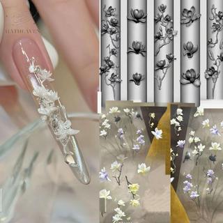 Khuôn 3D làm móng tay hoa mộc lan, cánh hoa, dụng cụ thiết kế nghệ thuật, bản mẫu khắc móng đẹp