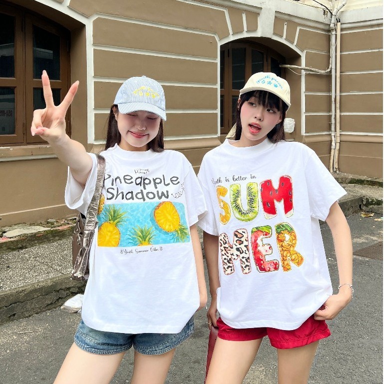 （Giao hàng 24h）Angela Áo Thun Nữ Đi Biển - MÙA HÈ/Du lịch - Premium Cotton 260Gsm áo phông Oversize Unisex