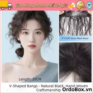 ORDOBOX Clip In Bangs, Kết cấu xoăn Len mỏng Tóc con người Nổ, Đế vô hình Ren Handmade Hairline Hairline Hairline Hairline Baldness
