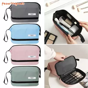 Túi đựng mỹ phẩm hai lớp FAVORITEGOODS, Túi trang điểm chống nước dung tích lớn, Túi giặt du lịch có dây kéo đa năng di động