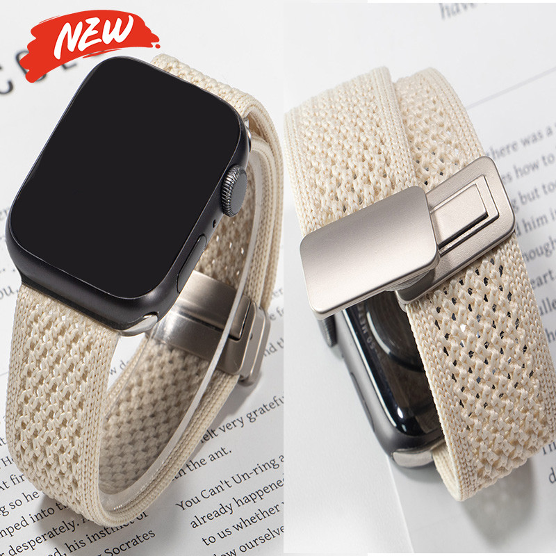 Dây đeo từ tính Nylon tương thích cho Apple Watch Series11 / 10 46 42mm Ultra3 / 2 / 1 49mm 9 7 8 6 5 4 45mm 41 44 40mm