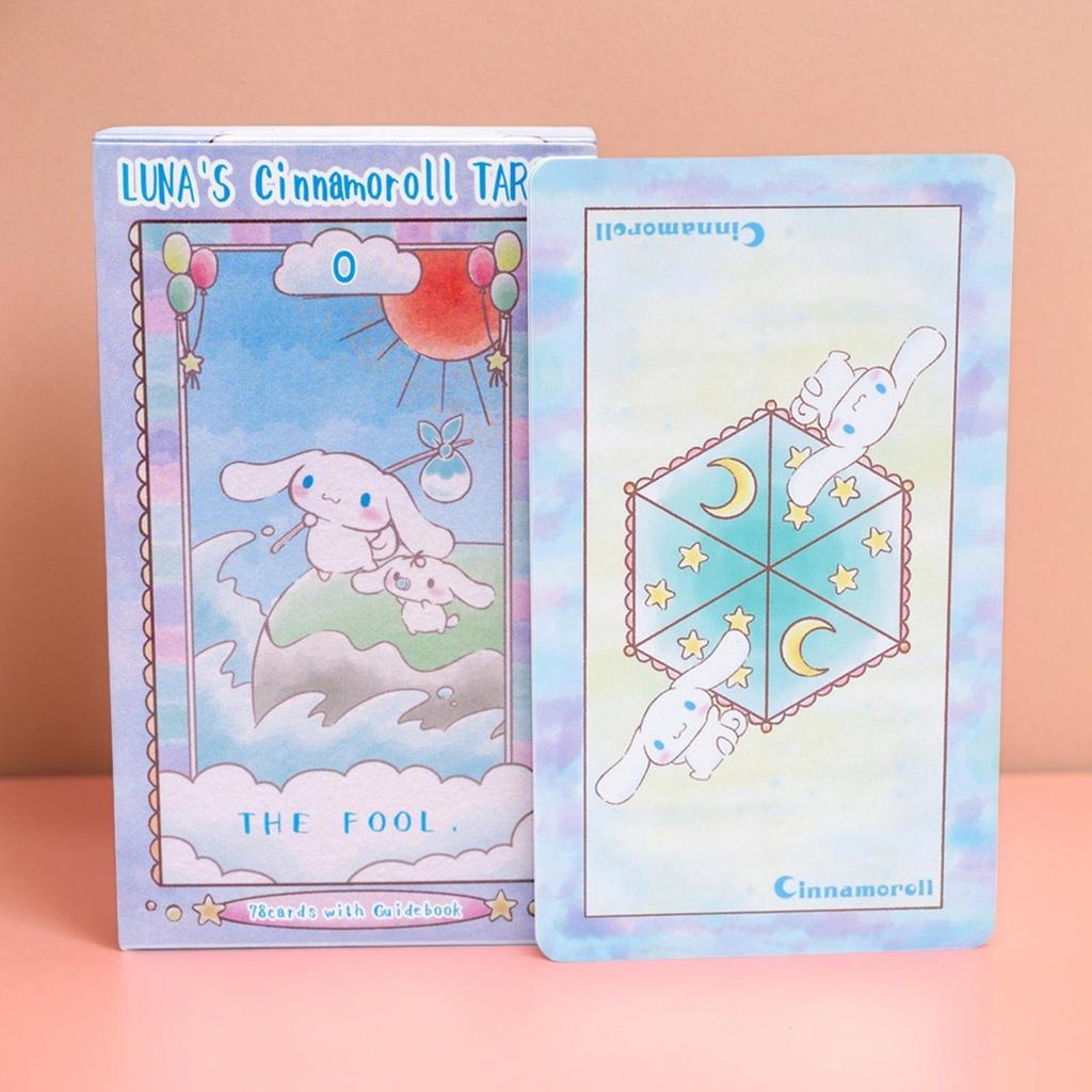 78 Tờ Luna 's Cinnamoroll Tarot Full English Paper Tarot Cards Người mới bắt đầu sưu tập bài Trò chơi