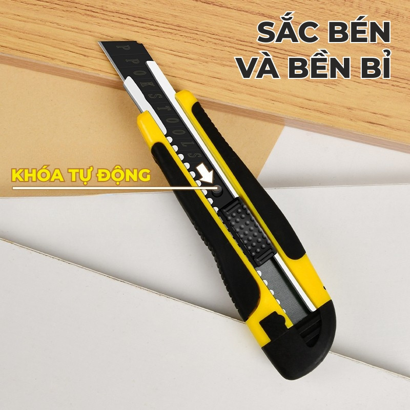 Dao rọc giấy Titanium cao cấp - Combo 10 lưỡi dao rọc giấy đa năng, hiệu suất cao, thiết kế an toàn
