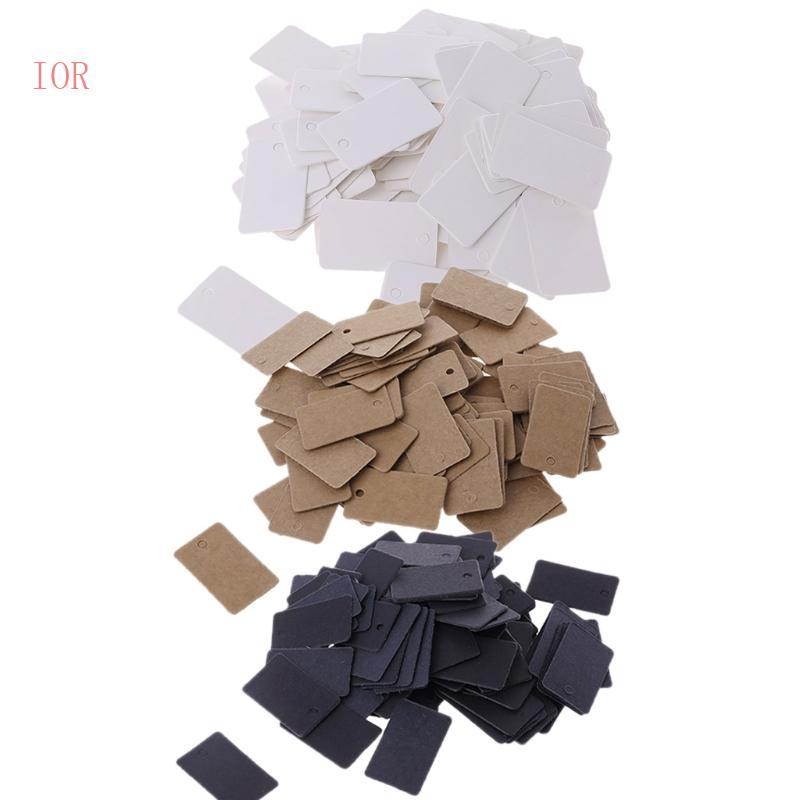 IOR 100 Chiếc Giấy Kraft Thẻ Treo Thẻ Trang Sức Nhãn Thẻ Thủ Công Trang Trí 2x3 3cm