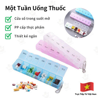 Khay Đựng Thuốc 7 Ngày Nhựa Trong Suốt, Hộp Chia Thuốc Mini Du Lịch Dễ Mang Theo