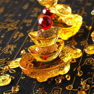 Citrine Đồ trang trí phong phú ngay lập tức Năm con ngựa Cá Đồ trang trí văn phòng Quà tặng Khắc pha lê Vàng