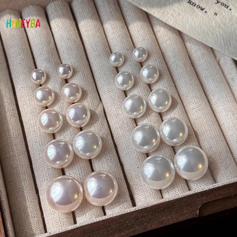 < Honeyba > Bông Tai Ngọc Trai Thanh Lịch Pháp Mới Cho Thời Trang Hàn Quốc Trang Sức Cưới Dự Tiệc Nữ Ngọt Ngào Phụ Kiện Quà Tặng