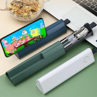 Bộ dụng cụ du lịch bằng thép không gỉ TRTR 304 Bộ dụng cụ tái sử dụng Cắm trại Muỗng nĩa có vỏ Đũa và Flatware Bộ dao kéo di động VN
