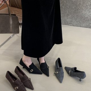 Giày Cao Gót Nữ Mũi Nhọn Slip-On Deep Mouth Thời Trang