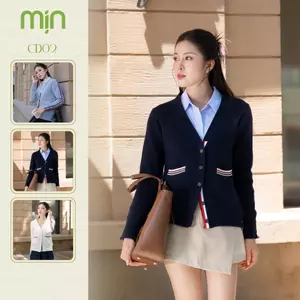 Áo len cardigan nữ kẻ sọc, chất liệu len dệt sợi cao cấp, mềm mại, thời trang, thanh lịch MỊN