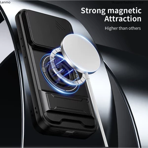 Armor Xoay Ống Kính Trượt Funda Cho Redmi K80 Pro 5G Ốp Lưng Vòng Từ Tính Cho Xiaomi POCO F7 Ultra Ốp Lưng Có Thể Gập Lại Capa