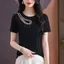 Áo thun ngắn tay cổ tròn vừa vặn và thời trang mùa hè mới dành cho nữ