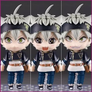 YT4 Black Clover Asta Nhân vật hành động Nendoroid Nhân vật hành động với trang trí mặt có thể hoán đổi cho nhau