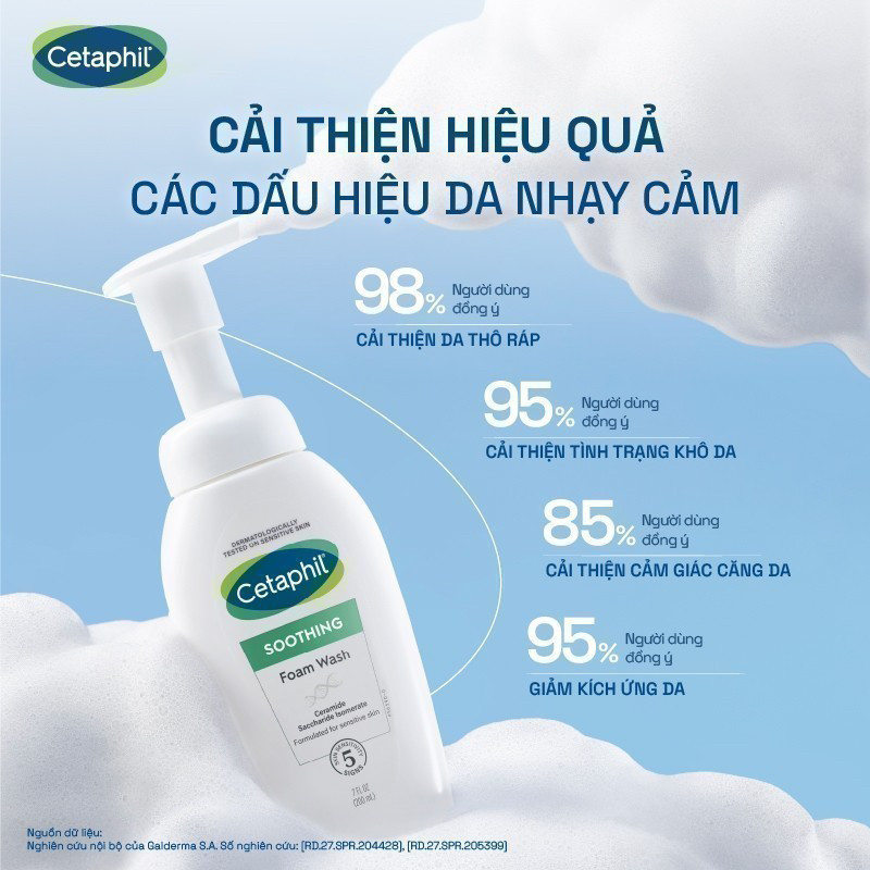 [LIVE] Sữa rửa mặt tự tạo bọt siêu mịn cho da nhạy cảm CETAPHIL SOOTHING FOAM WASH 200ML