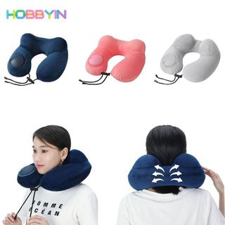 HOBBYIN Gối cổ HOBBYIN, Gối hình chữ U di động, Gối du lịch có thể bơm hơi gấp đôi mềm mại dành cho du lịch ngoài trời, du lịch công sở và cắm trại