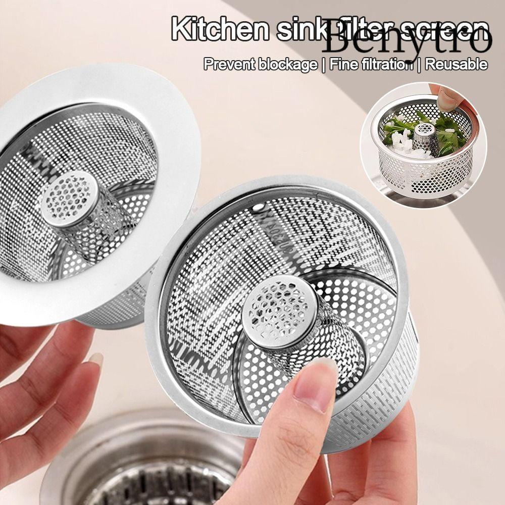Benytro Lưới chặn thoát nước BENYTRO, Dụng cụ lọc bồn rửa tóc hình tròn, Dụng cụ bắt rác bằng thép không gỉ bền bỉ Phụ kiện phòng tắm nhà bếp
