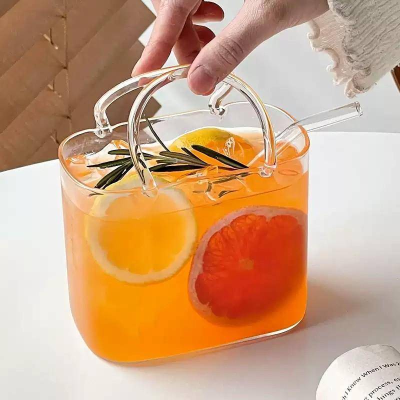 JINHF Túi Xách Hình Cốc Thủy Tinh Cho Người Yêu Cotail Di Động Trái Cây Rượu Ly Cho Tiệc Ăn Ngoài Trời HOT