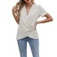 PCF * Áo sơ mi ngắn tay cổ chữ V có gân đan ruched bất đối xứng được trang bị thanh lịch