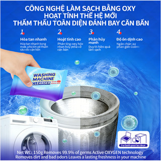 Bột oxy hoạt tính tẩy rửa lồng máy giặt chăm sóc máy Bảo trì máy giặt định kỳ,Khử mùi hôi, diệt khuẩn