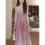 Váy màu hồng chuyển hướng eo hẹp kiểu Pháp dành cho nữ Mùa hè Phong cách mới Cao cấp Slim-fit Nẹp-Waist Tuổi-