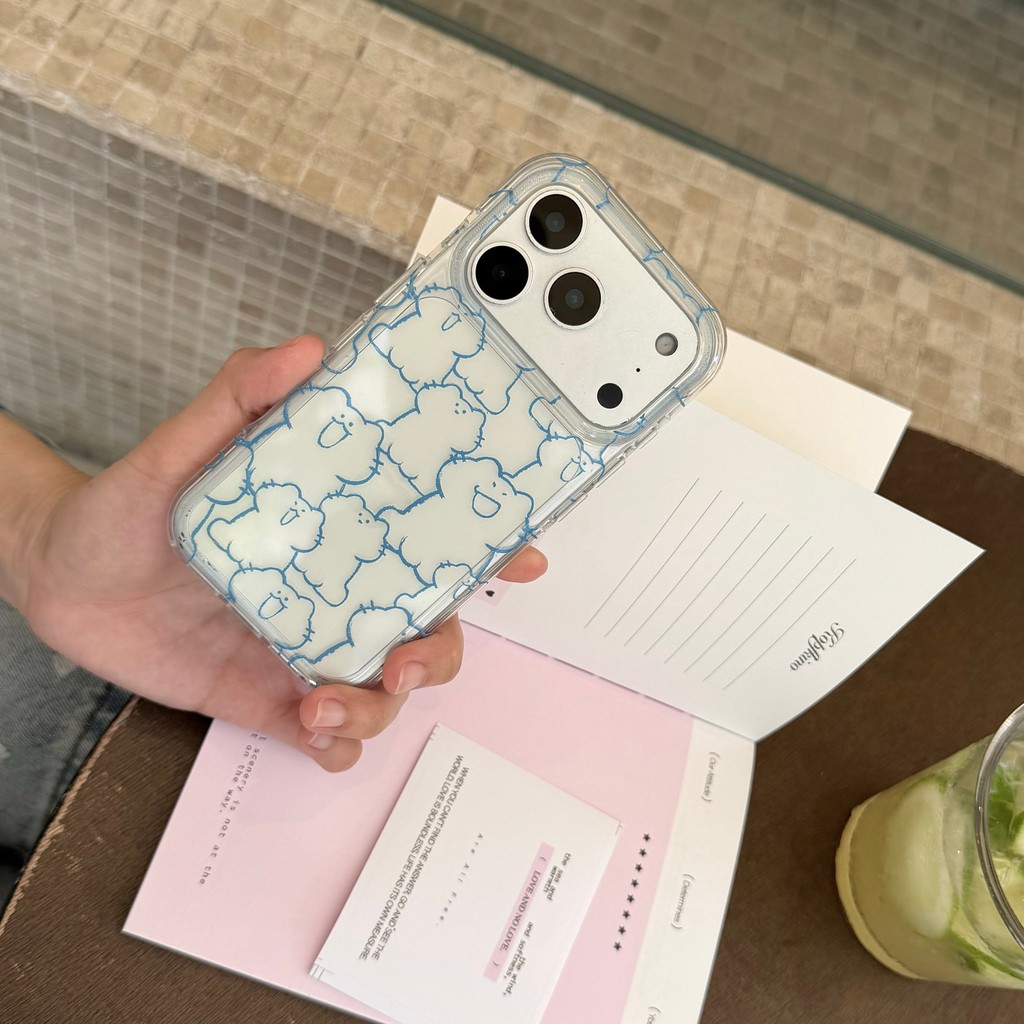 Ốp điện thoại Blue Line Cat cho IPhone 17 Pro Max 17 16 15 14 13 Vỏ bảo vệ chống sốc