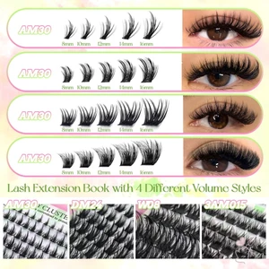 640 Chiếc D Curl Cụm Đơn Lông Mi Giả Chiều Dài Hỗn Hợp Sợi Tổng Hợp Mềm Mại Tự Nhiên Nhìn DIY Lông Mi Nối Dài Bộ