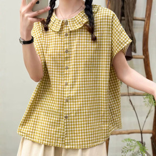 [Hàng có sẵn] Áo sơ mi nữ Cotton chất lượng cao dáng rộng, đa năng, giảm tuổi, nhẹ, mùa hè