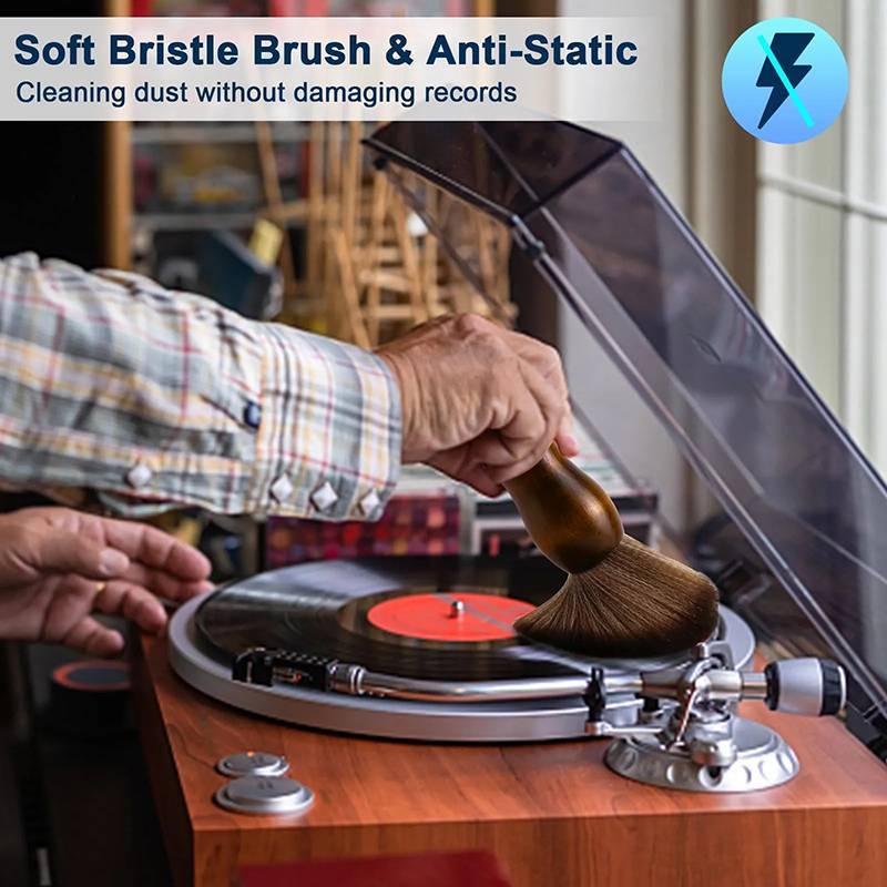 QIUWU Vinyl Record Cleaner Bàn chải ghi âm làm sạch bụi chống tĩnh điện cho album Vinyl LP CD Cartridge / Bàn phím / Ống kính máy ảnh.