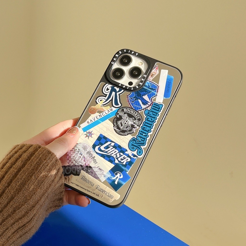 Ốp Lưng Gương HP Hogwarts Gryffindor Slytherin Biểu Tượng Wizard Magic Vỏ Cứng Tương Thích Cho iPhone 17 Pro Max Air Plus 16 / 15 / 14 / 13 / 12 / 11