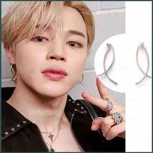 SQ Kpop BTS BT21 JIMIN Cùng Phong Cách Bông Tai Nữ Phụ Kiện Quà Tặng Cho Nam Unisex Trang Sức Tai Pendent Kẹp Tai Pin