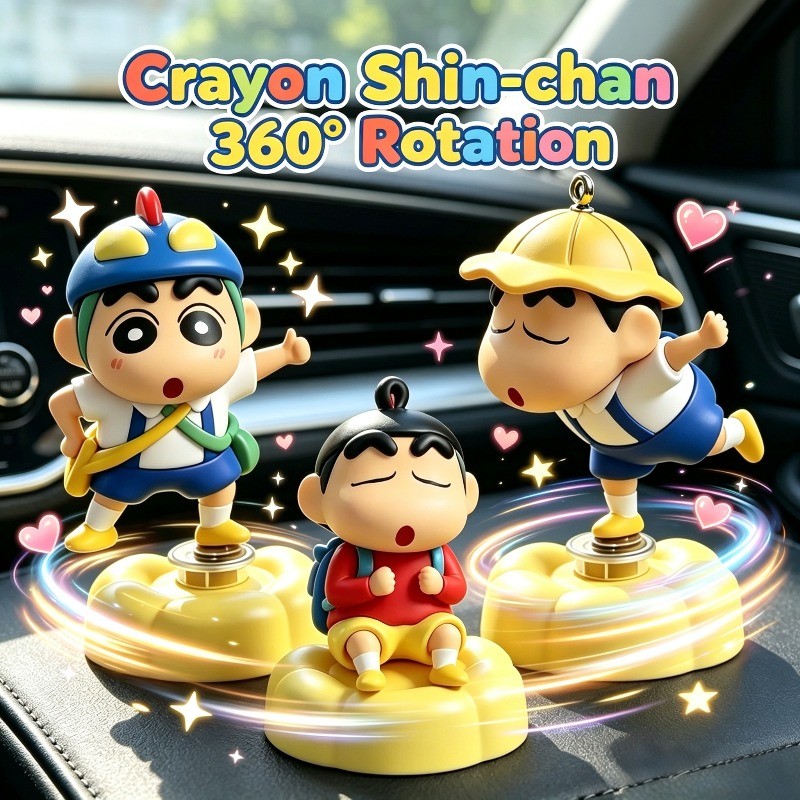 Xoay Crayon Shin Chan Năng Động Bay Hình Có Đế Hoa Dễ Thương Giảm Căng Thẳng Trang Trí Tượng Để Bàn Nội Thất Ô Tô Trang Trí