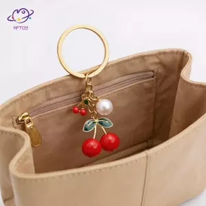 HFTOY Cherry Mặt Dây Chuyền Móc Khóa Dành Cho Nữ Dễ Thương Túi Trang Trí Đa Năng Trang Sức Chìa Khóa Ô Tô Phụ Kiện Hợp Thời Trang Charm Móc Khóa ~
